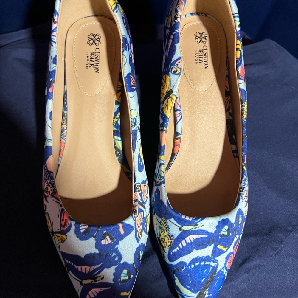 Vibrant Blue Butterfly Heels by